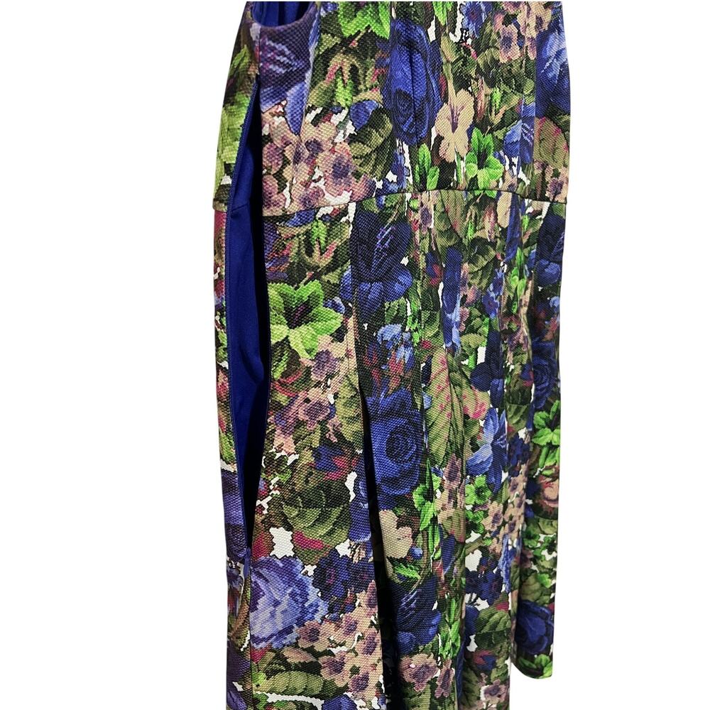 DARLING WOMENS XLARGE ALICE FLORAL FLARE OCCASION DRESS BLUE NEW - Picture 8 of 12